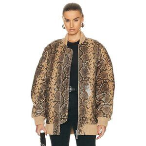 retrofete Halle Leather Jacket in Tannin Snake XSmall New Womens Coat